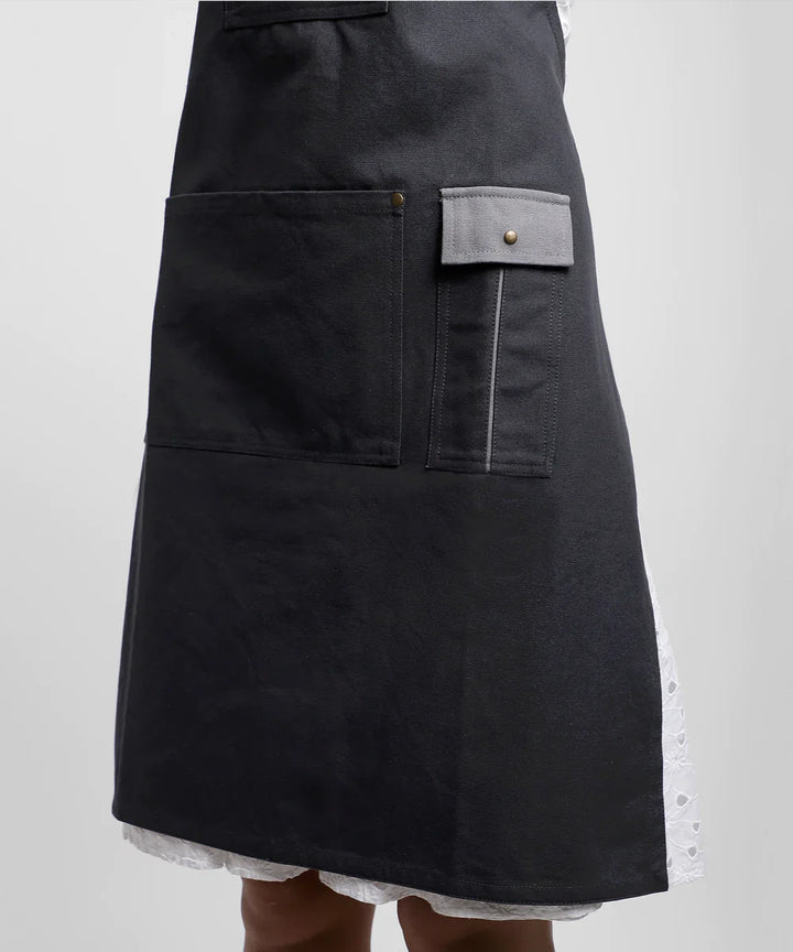 Grey Multipurpose Cotton Apron | SHOBITAM