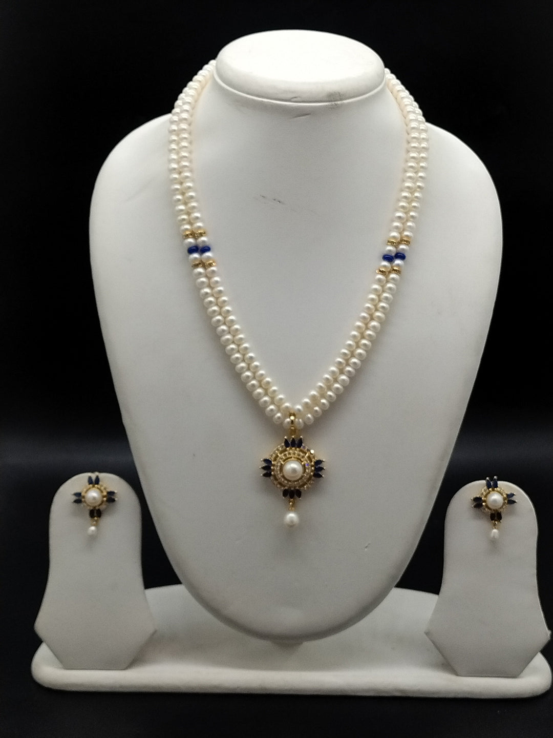 Azure Elegance Freshwater Pearl Pendant Set | SHOBITAM