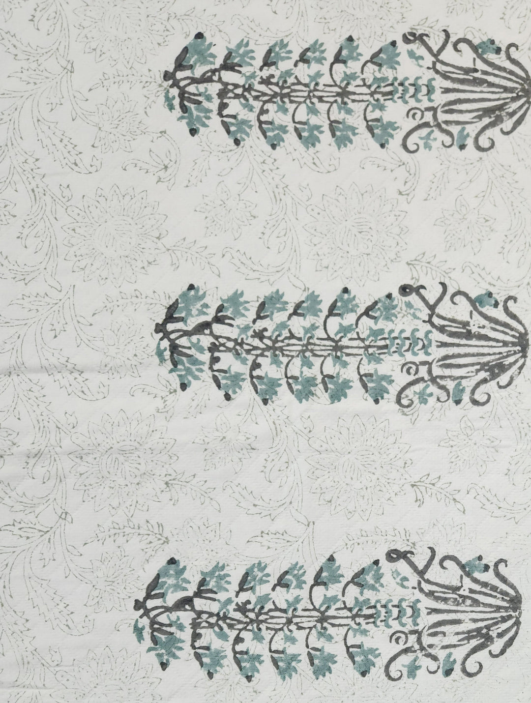 Off White & Pink Matelassé Cotton Jacquard Hand Block Printed King Bedcover with 2 Pillow Covers
