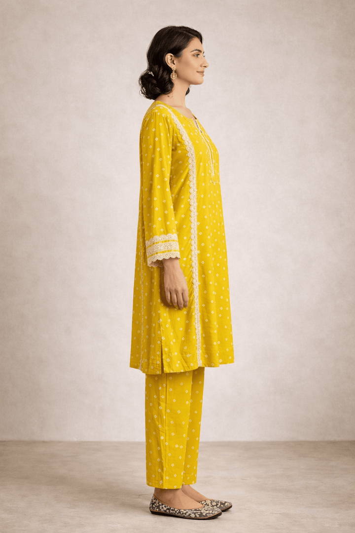 SUNFLOWER Jaipuri Printed Yellow Kurta Set