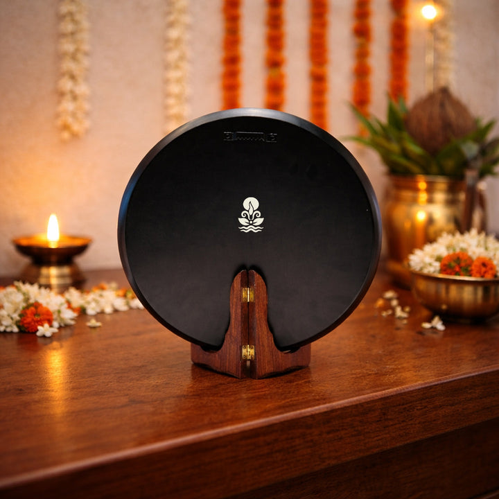 Shiv Parivar in Kailasha Art Wall plate with Wooden Stand - 10 inches