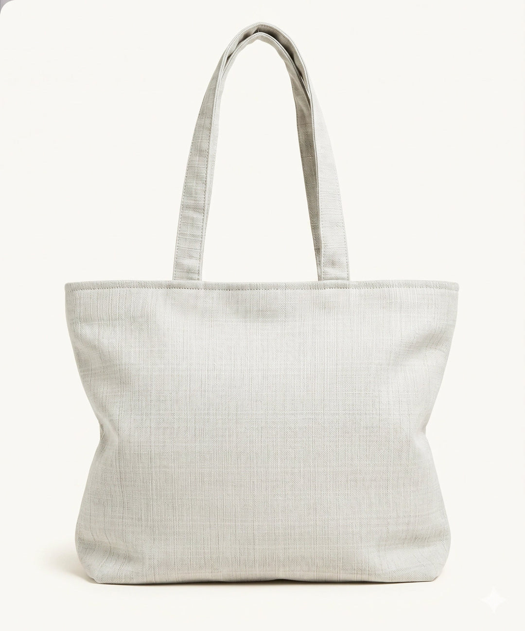 Deep Cream Hand Embroidered Tote Bag on Textured Cotton Slub Fabric | SHOBITAM