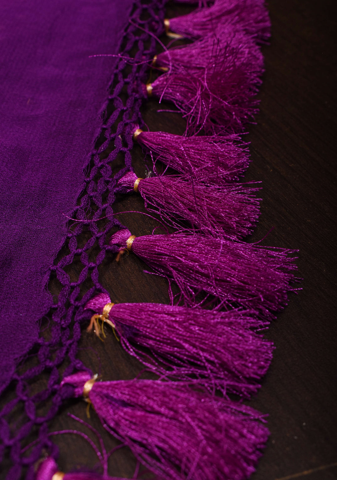 Purple Gelato Ombre Authentic Hand Bandhej Banarasi Silk Georgette Saree in zari jaal pattern| SILK MARKED CERTIFIED