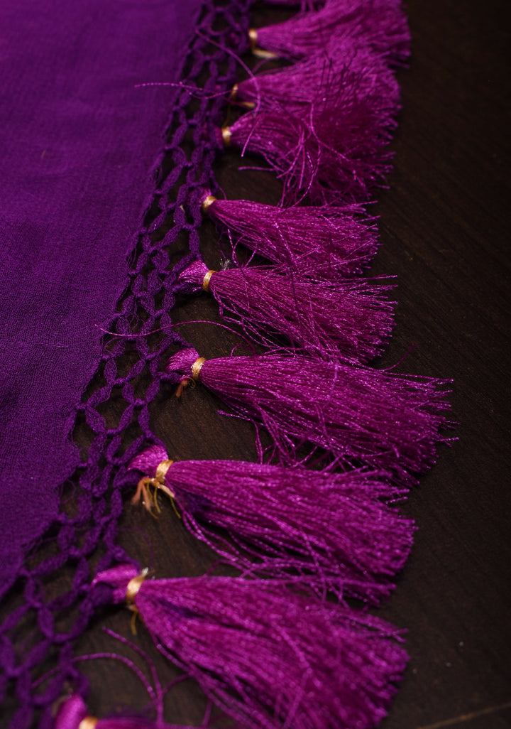 Purple Gelato Ombre Authentic Hand Bandhej Banarasi Silk Georgette Saree in zari jaal pattern| SILK MARKED CERTIFIED