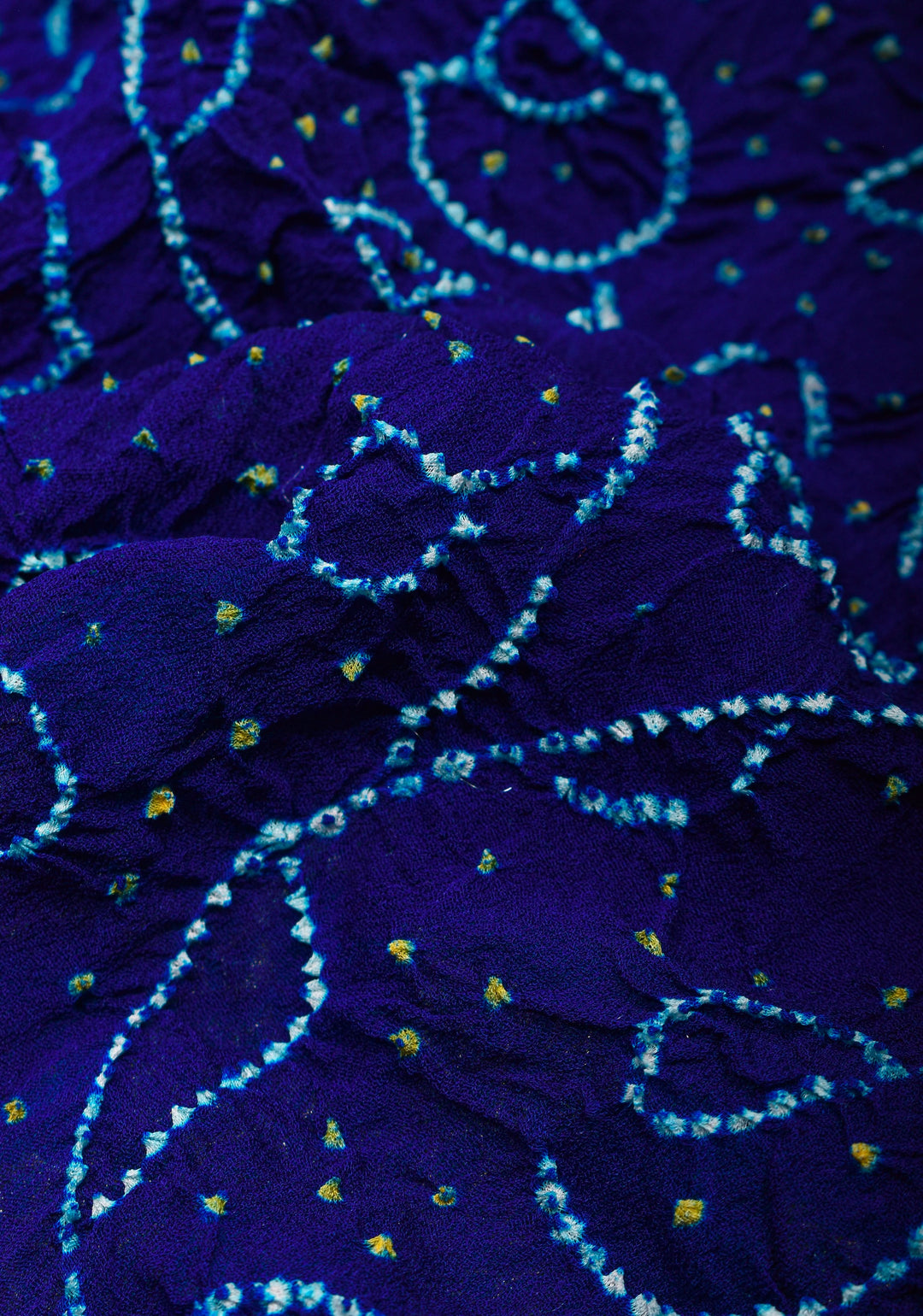 Blue Half and Half Exquisite Bandhni Saree with Jaal zari and Sarkam Bandhej | SILK MARK CERTIFIED