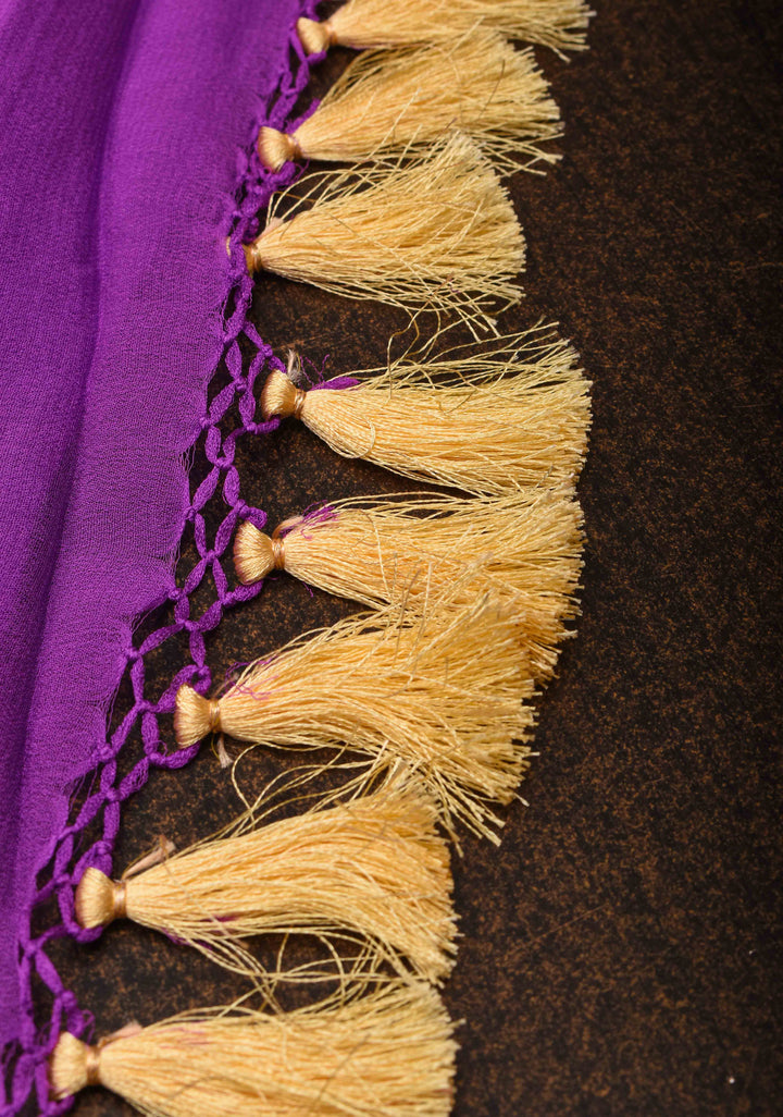 Lavender Authentic Hand Bandhej Banarasi Silk Georgette Saree with  Shikargah Skirt Border | SILK MARK CERTIFIED