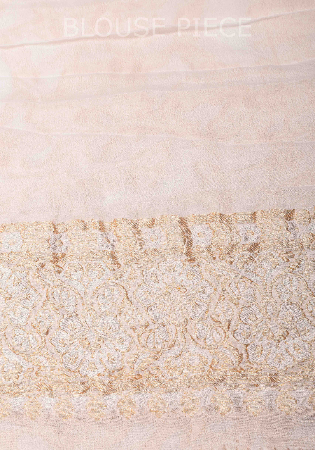 Preorder : White Banarasi Silk Georgette Saree with Alfi Zari Jaal and Zari Border | SILK MARK CERTIFIED