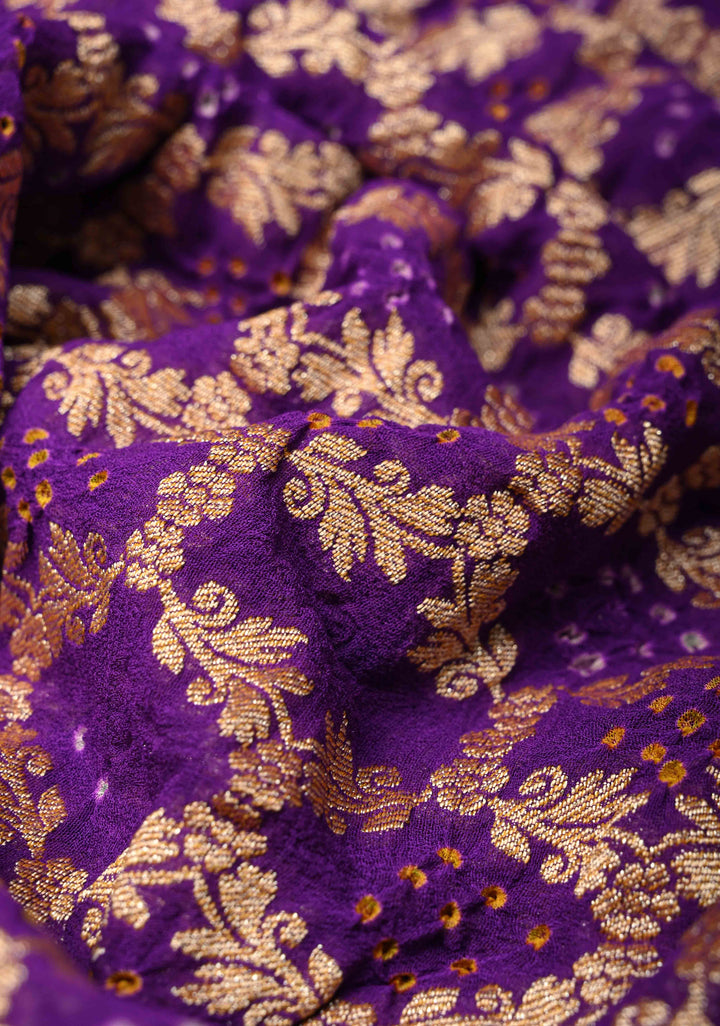 Dupatta: Authentic Bandhej Banarasi Pure Silk Georgette Bright Red Dupatta with Jaal Zari & Peacock Meenakari Pallu | SILK MARK CERTIFIED (Copy)