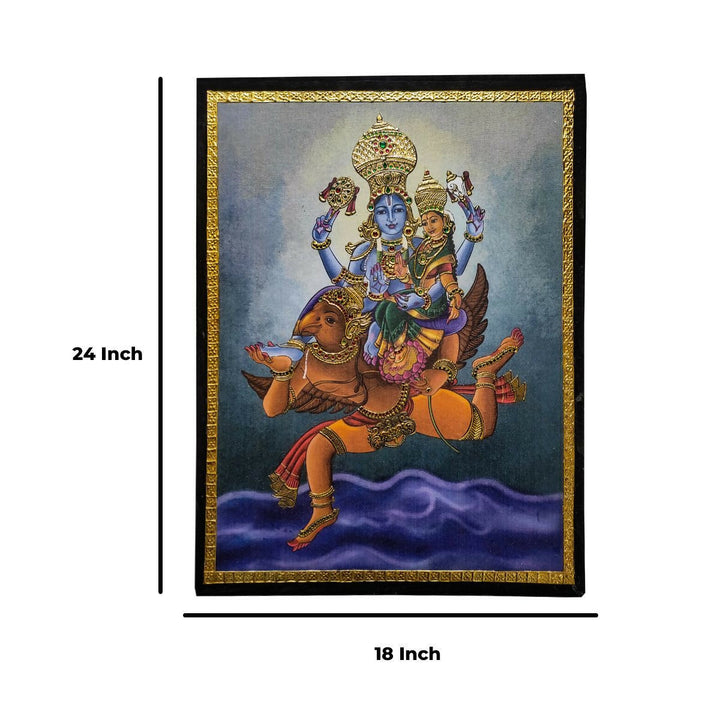 TANJORE PAINTING VISHNU LAKSHMI 24*18 | SHOBITAM