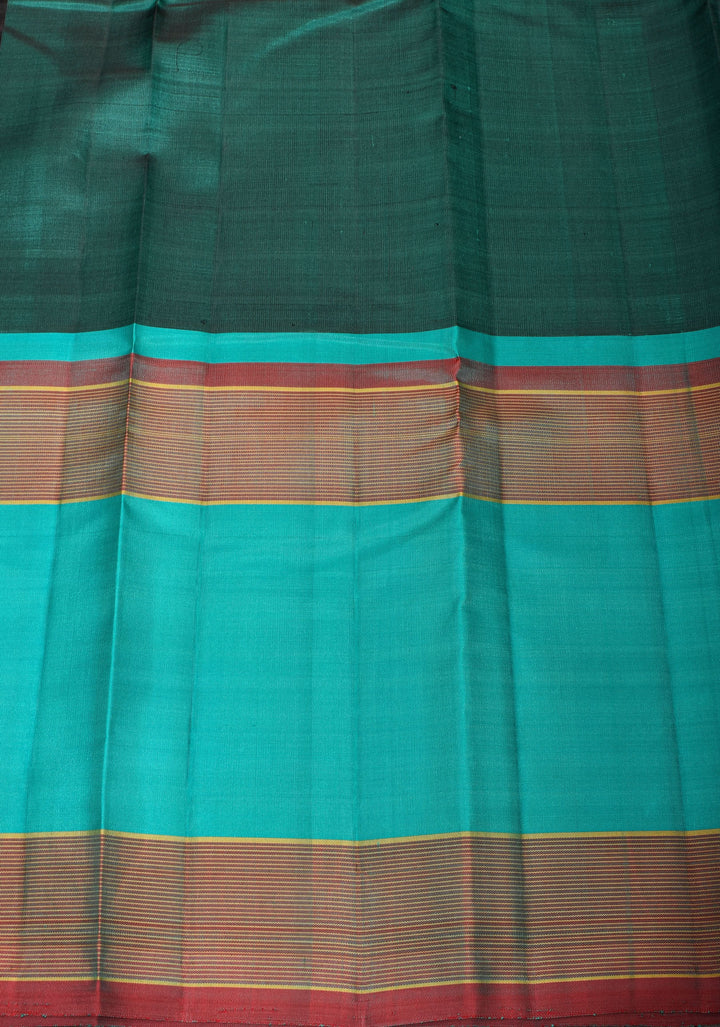 Grape Purple Kanjivaram Pure Silk Saree with Multicolor Checks and 15" Border | SILK MARK CERTIFIED