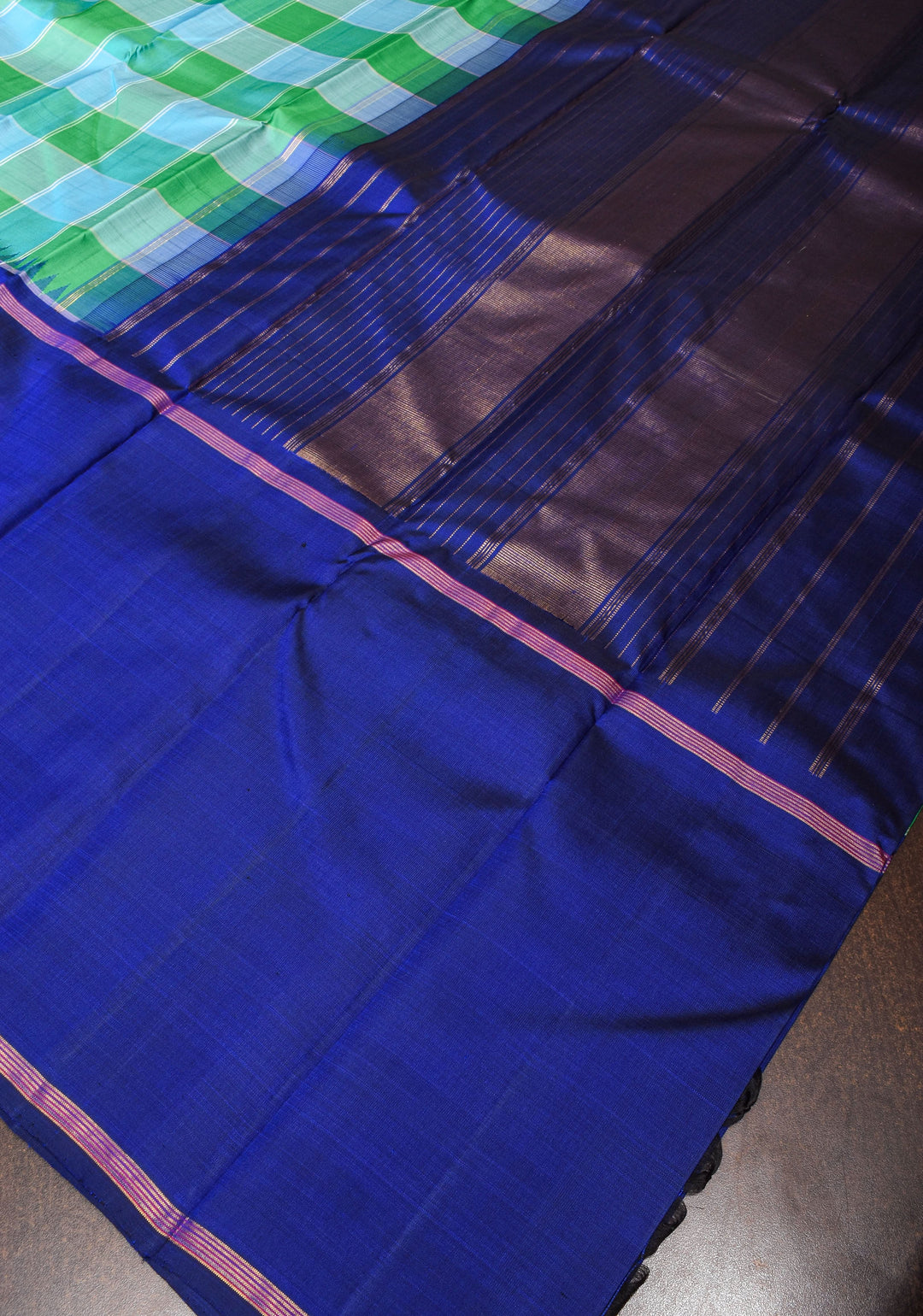Pallum Pazham Kanjivaram Saree with One-Side Skirt Border  | SILK MARK CERTIFIED