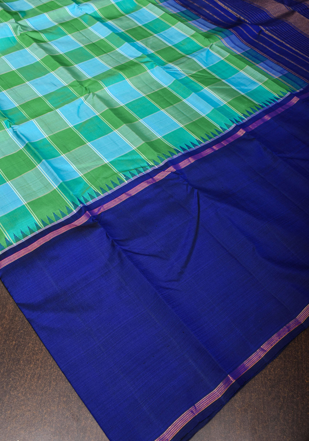 Pallum Pazham Kanjivaram Saree with One-Side Skirt Border  | SILK MARK CERTIFIED
