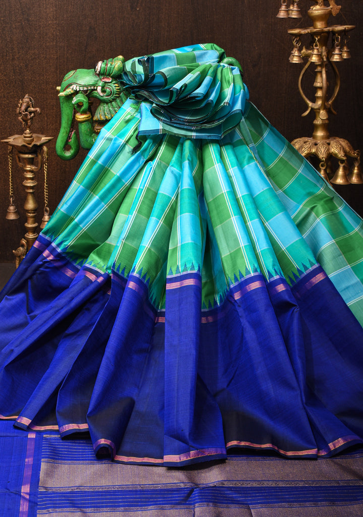 Pallum Pazham Kanjivaram Saree with One-Side Skirt Border  | SILK MARK CERTIFIED