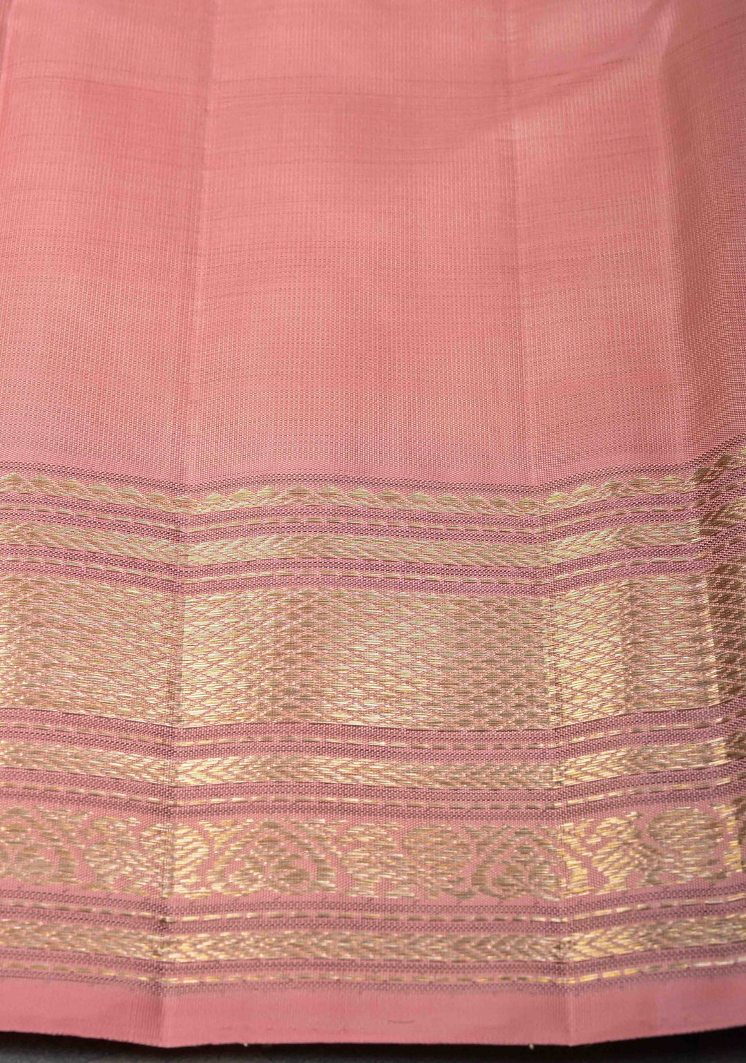 Multicolor Kanjivaram Silk Saree with Horizontal zari stripes in Check Pattern And Contarst Zari Border | SILK MARK CERTIFIED