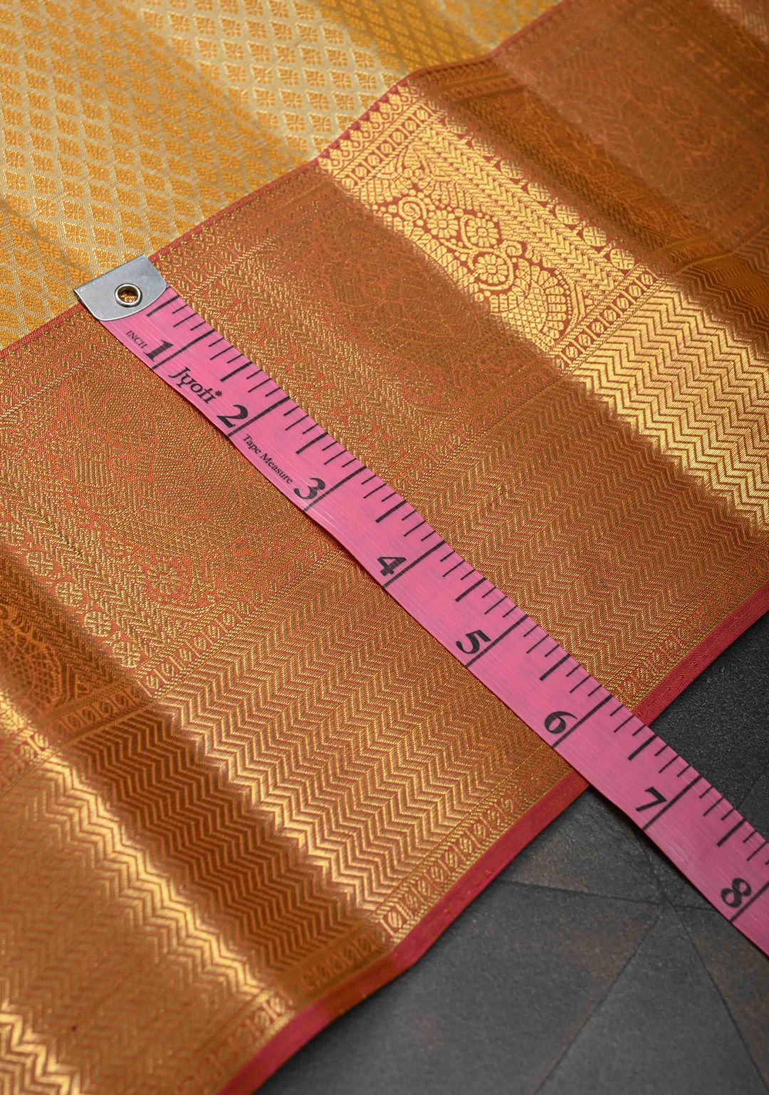 Pure Silver Jari On Sandalwood Brocade Kanjivaram Silk Saree With Contrast Zari Border | SILK MARK CERTIFIED