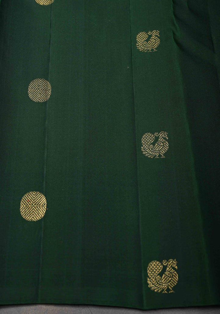 Maroon Borderless Pure Kanjivaram Silk Saree with Vertical Zari Stripes and Contrast Blouse Piece | SILK MARK CERTIFIED