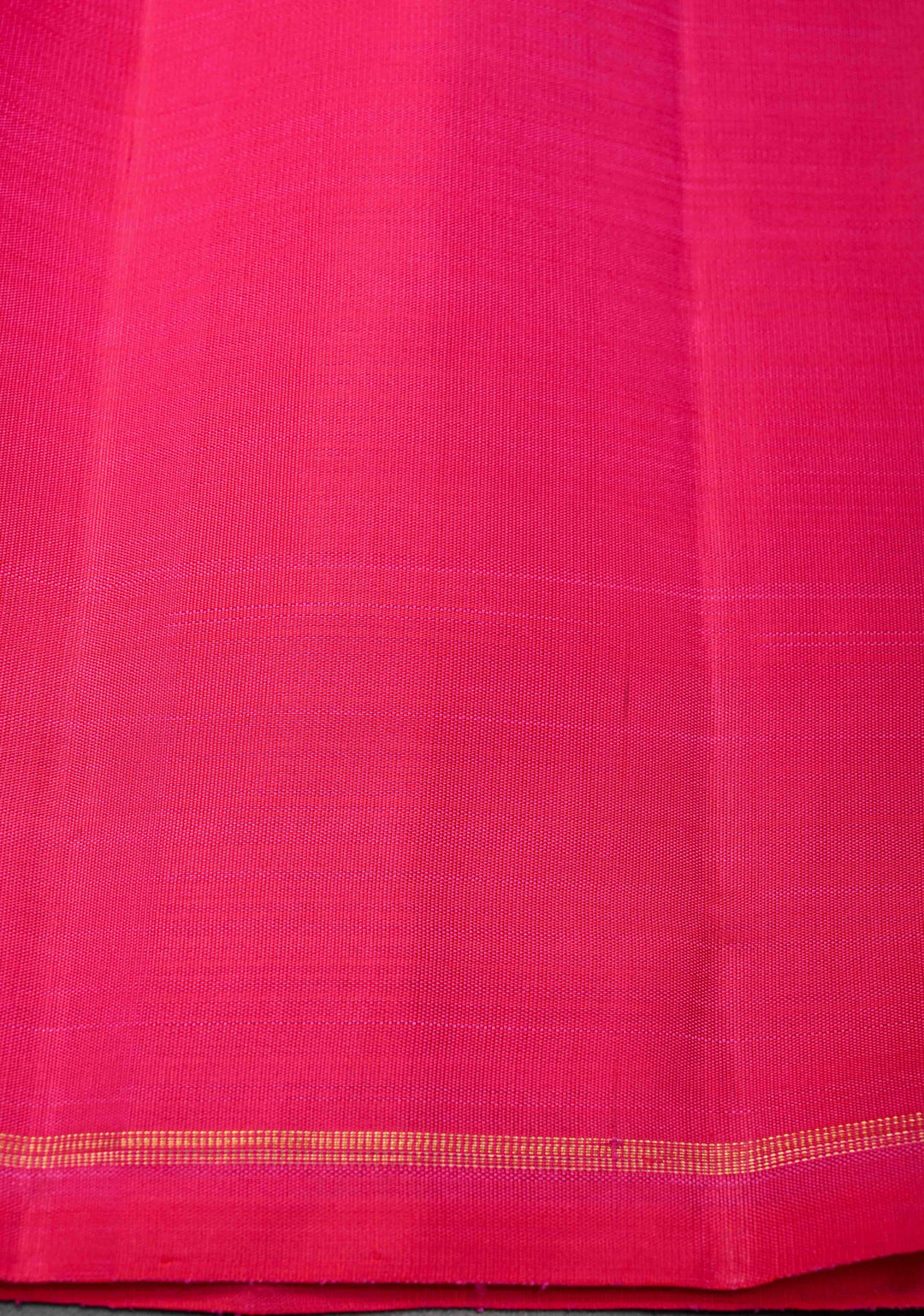 Borderless Orange Pure Silver Zari Kanjivaram Silk Saree with Pink Panel Zari Stripes and Zari Buttas | SILK MARK CERTIFIED
