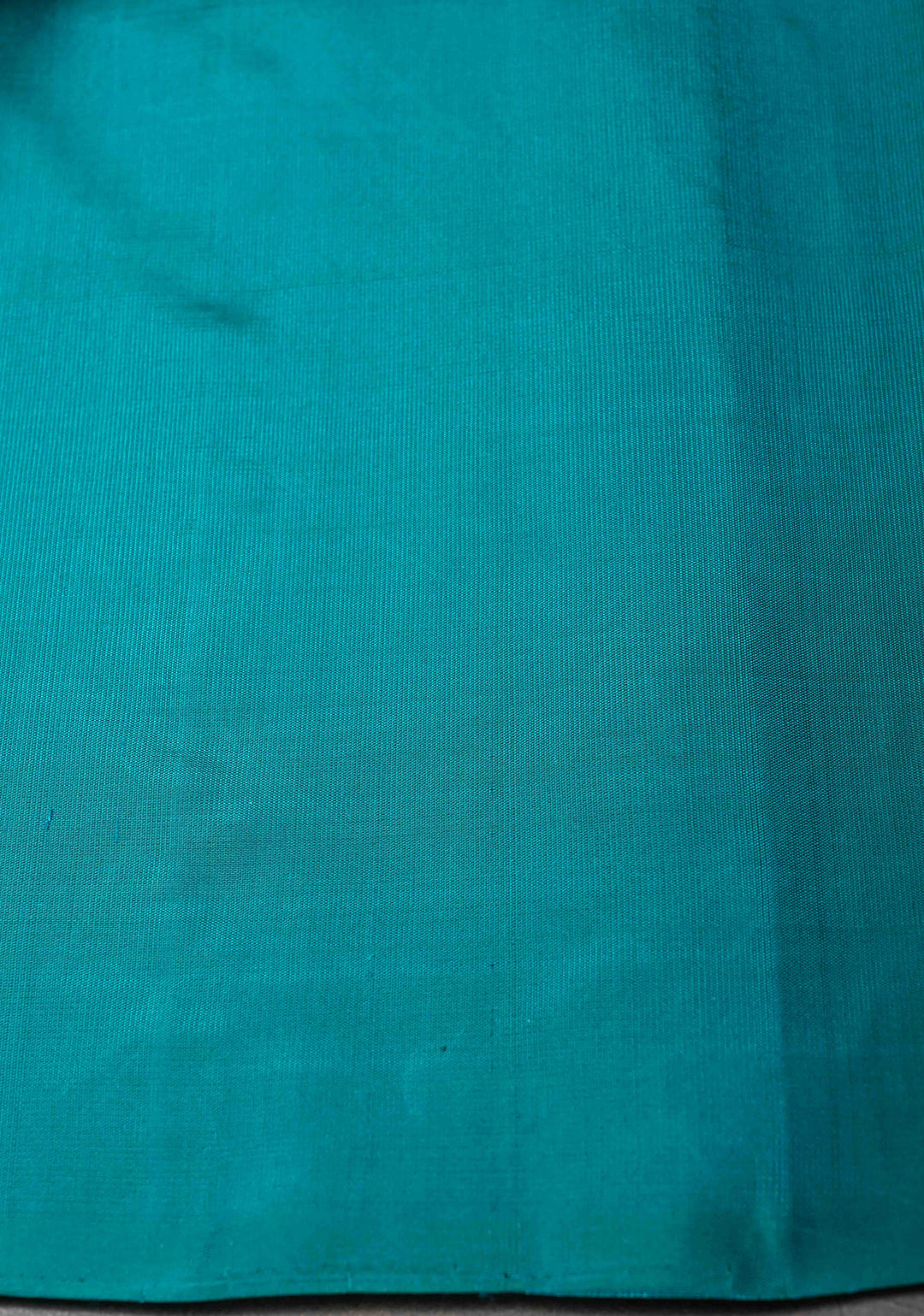 Borderless Dark Turquoise Kanjivaram Soft Silk Saree With Zari Buttas | SILK MARK CERTIFIED