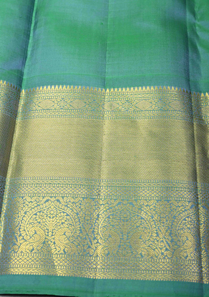 Pre-Order: Pure silver Jari Lavendra Checks Pattern Kanjivaram Silk Saree With Zari Buttas And Contrast Zari Border | SILK MARK CERTIFIED