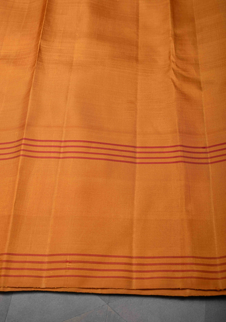 Maroon Kanjivaram Pure Silk Saree with Checks Pattern and Contrast Border | SILK MARK CERTIFIED