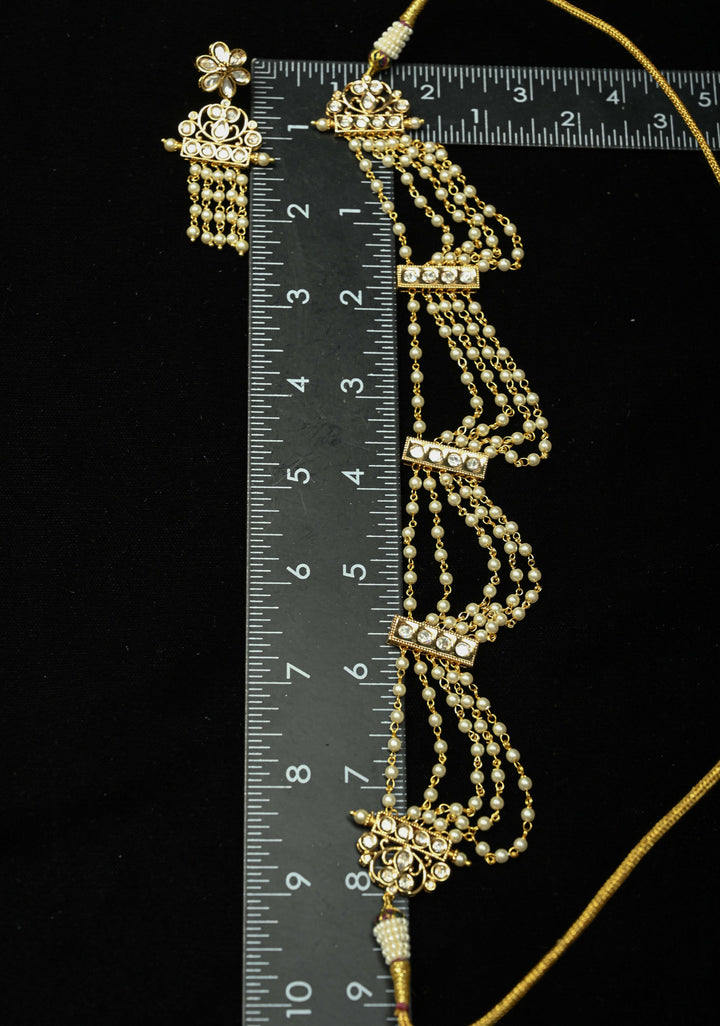 Layered Pearls and Kundan Necklec Set