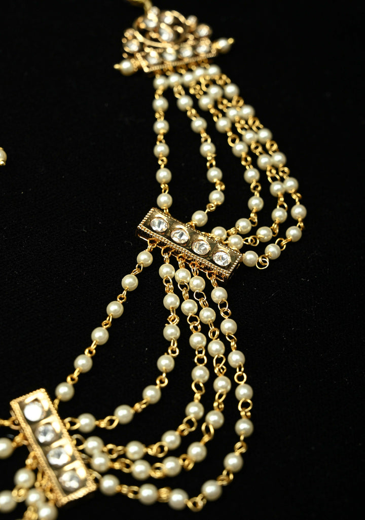 Layered Pearls and Kundan Necklec Set