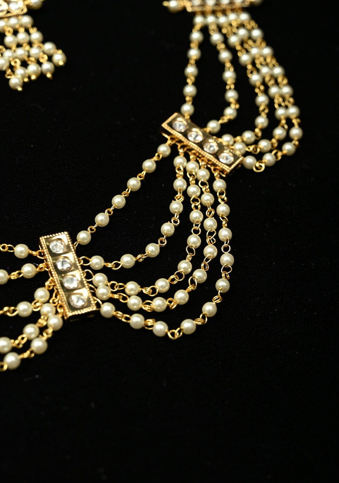 Layered Pearls and Kundan Necklec Set