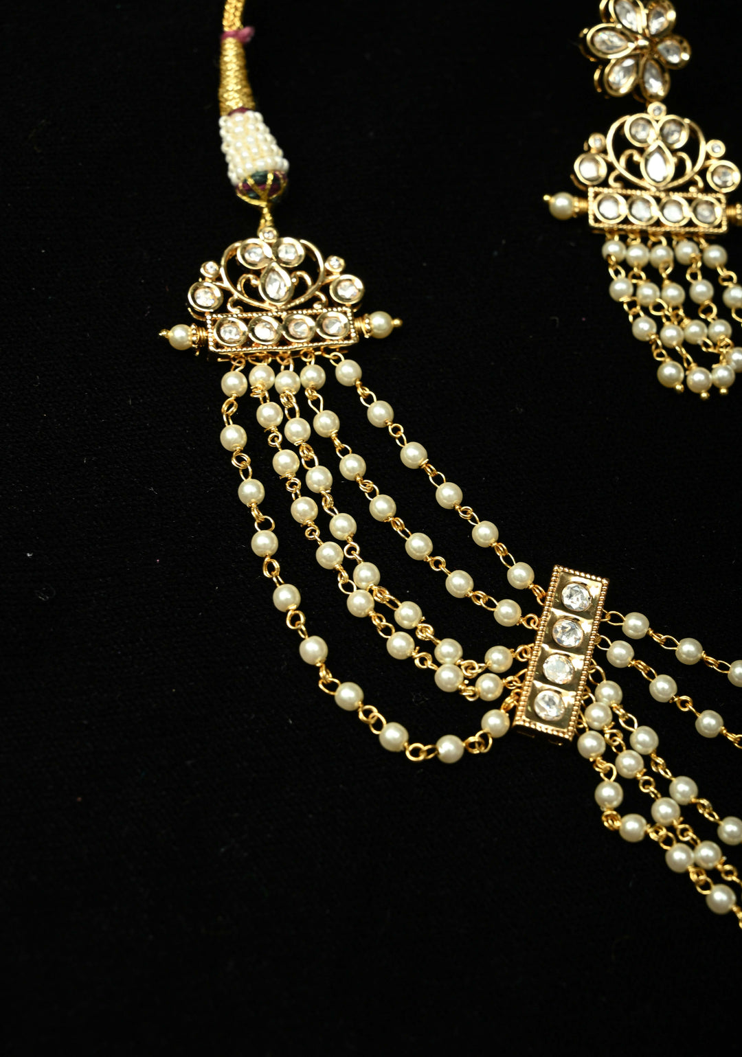 Layered Pearls and Kundan Necklec Set