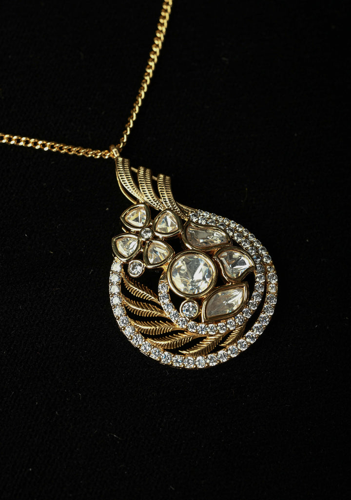 Golden Aura Pendant ,Chain and earrings set