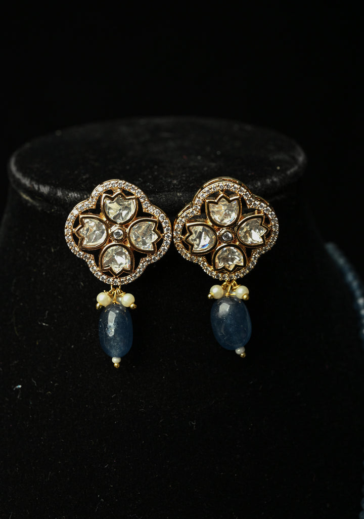 Kundan Grey Beaded Choker Set