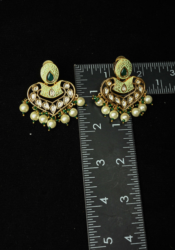Resham Green Dangle Pearl Earring