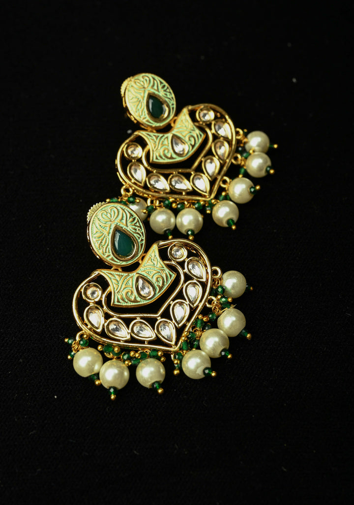 Resham Green Dangle Pearl Earring