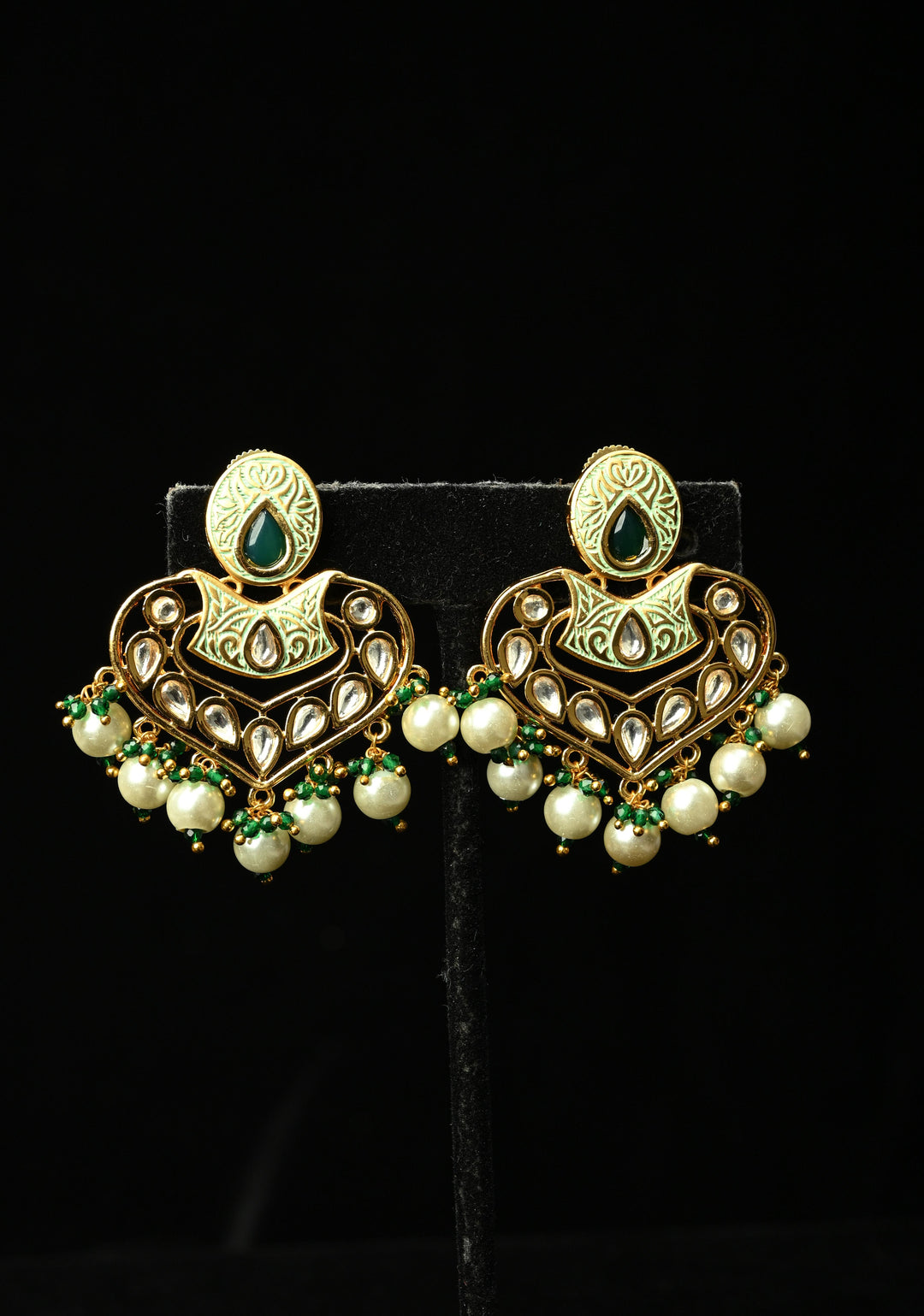 Resham Green Dangle Pearl Earring
