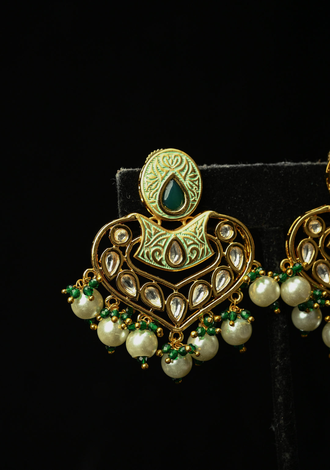 Resham Green Dangle Pearl Earring