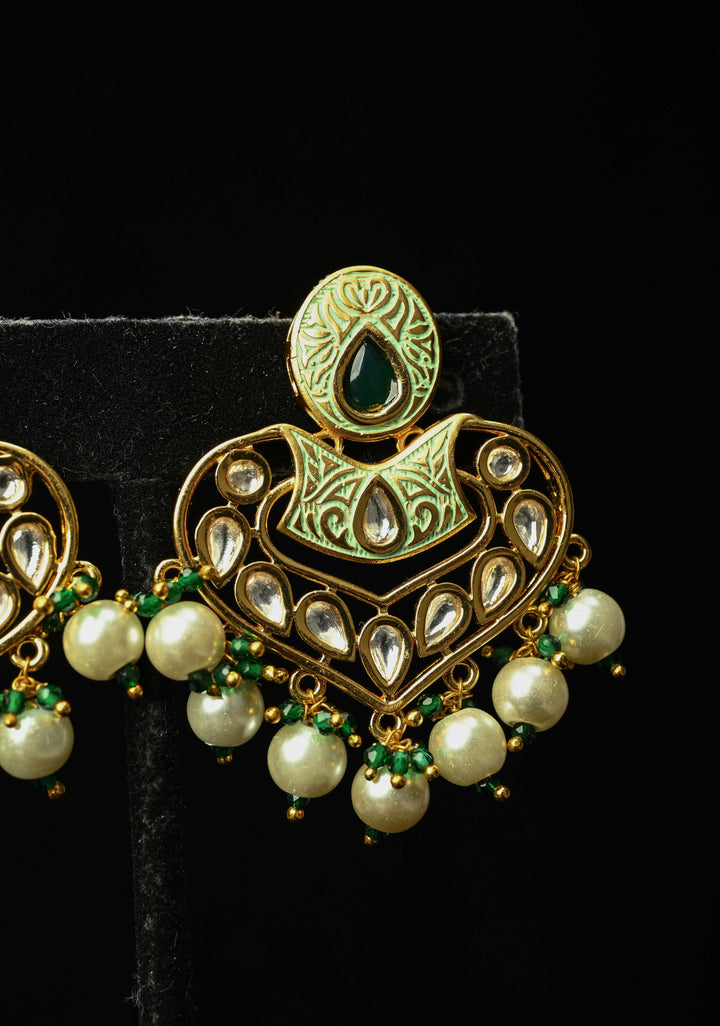 Resham Green Dangle Pearl Earring