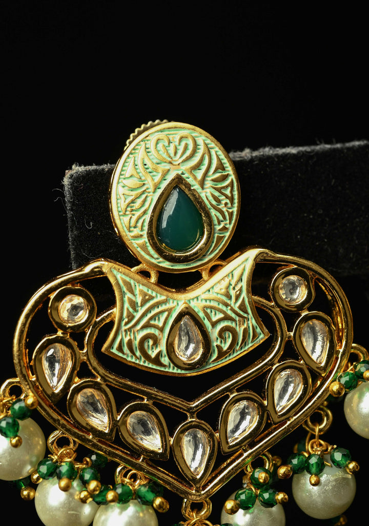 Resham Green Dangle Pearl Earring