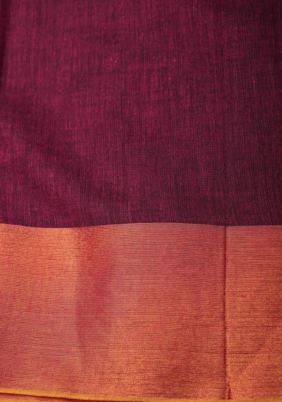 Magenta Bengal Cotton saree in With Tikki work and Long Tassels