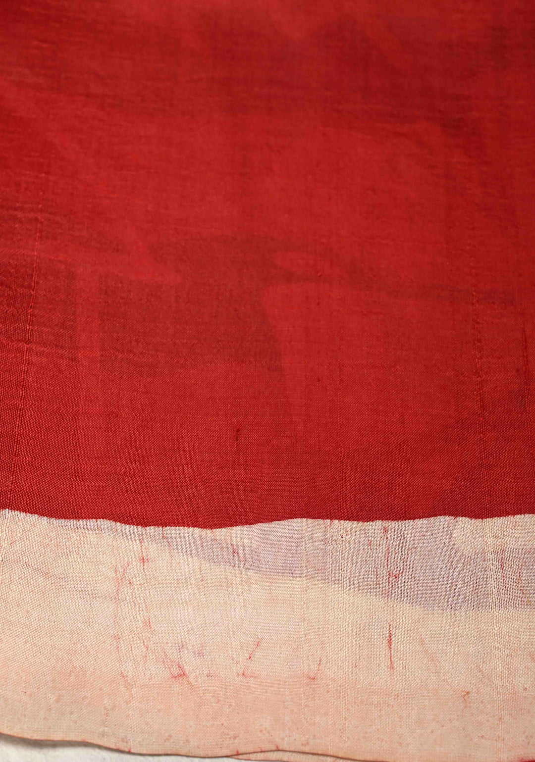 Bishnupuri Silk Saree with Floral Hand Wax Batik Silk Saree in Beige and Red | SILK MARK CERTIFIED