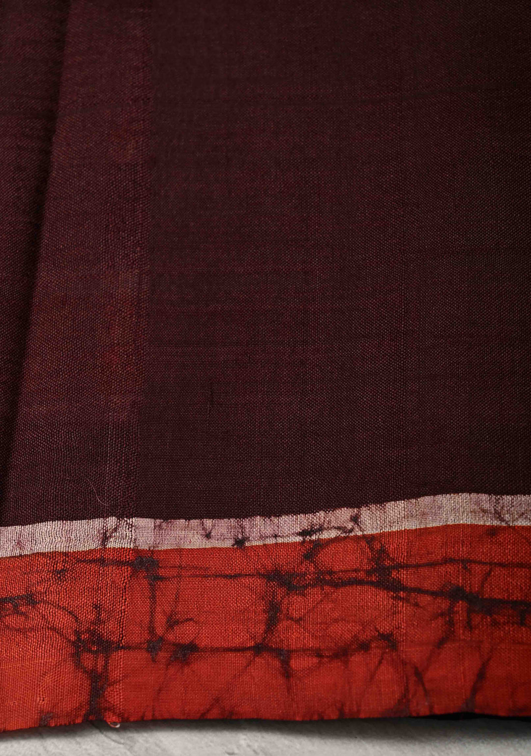 Bishnupuri Silk Saree with Floral Hand Wax Batik Silk Saree in Beige, Red and Brown | SILK MARK CERTIFIED