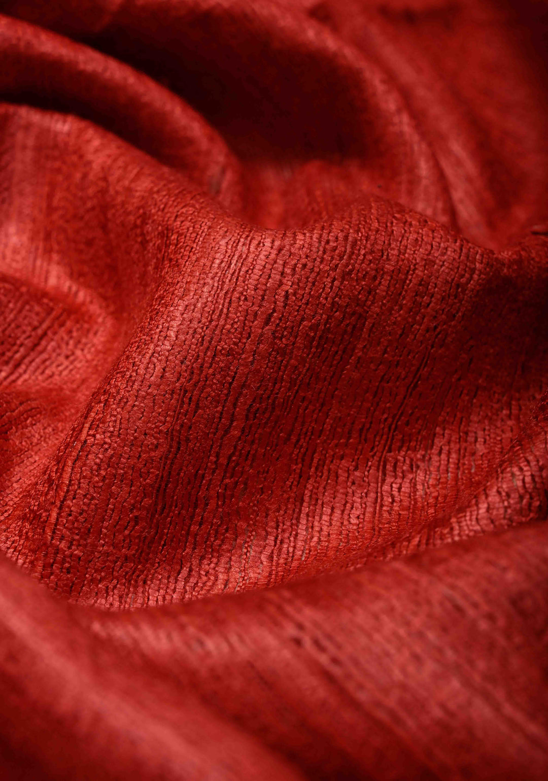 Red Authentic Hand Block Print on Geecha Tussar | SILK MARK CERTIFIED