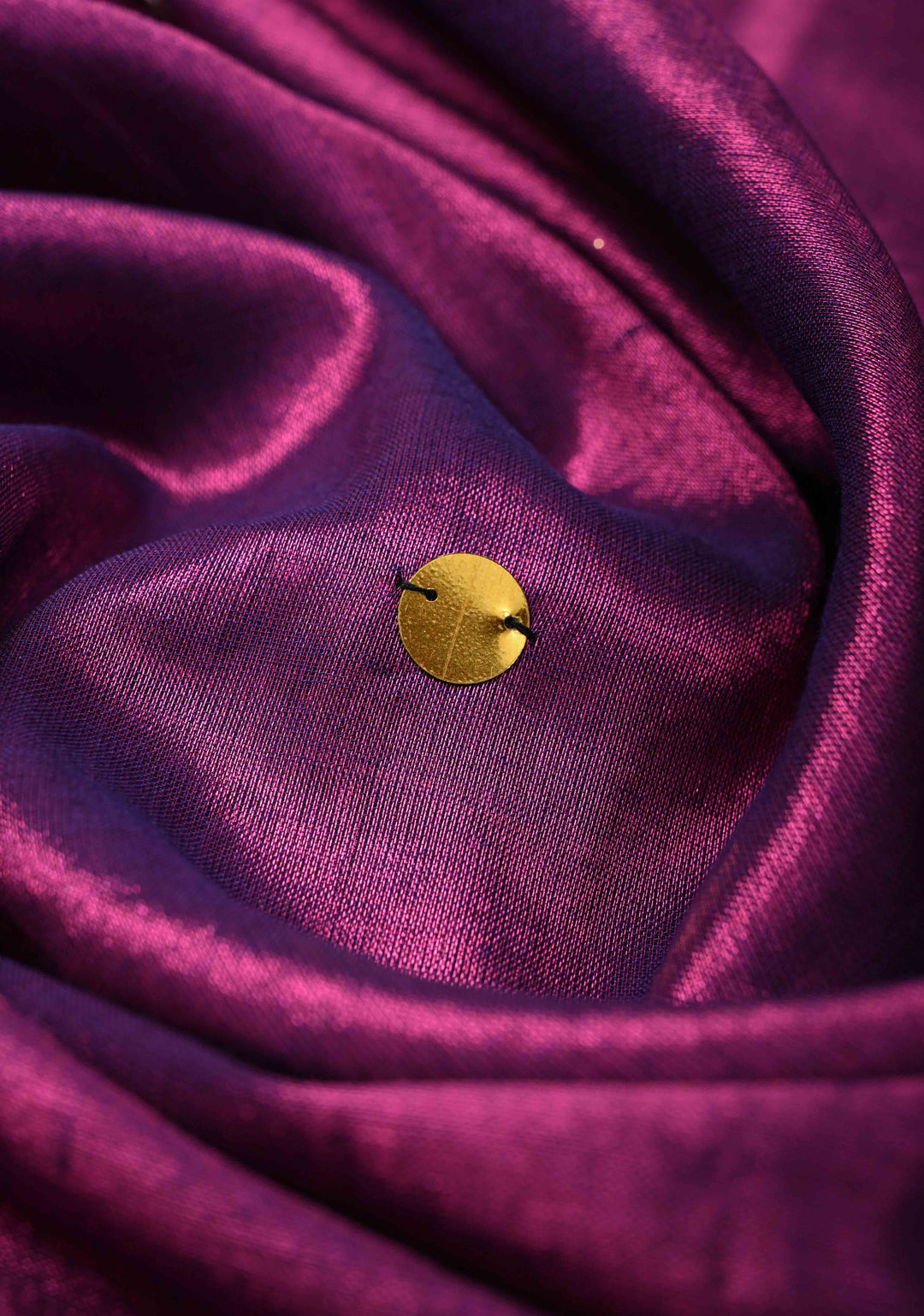 Purple Tissue by Tissue Saree with Tikki Work and Long Tassels