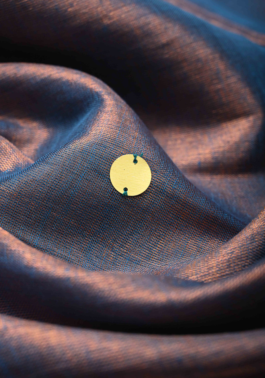 Dual Tone Misty Blue Tissue by Tissue Saree with Tikki Work and Long Tassels