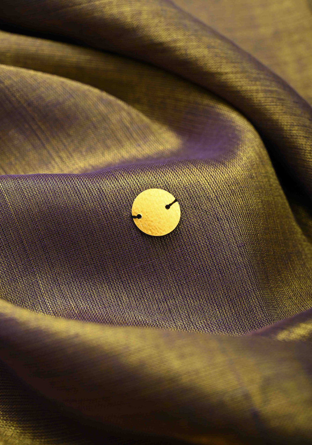 Moss Purple Tissue by Tissue Saree with Tikki Work and Long Tassels