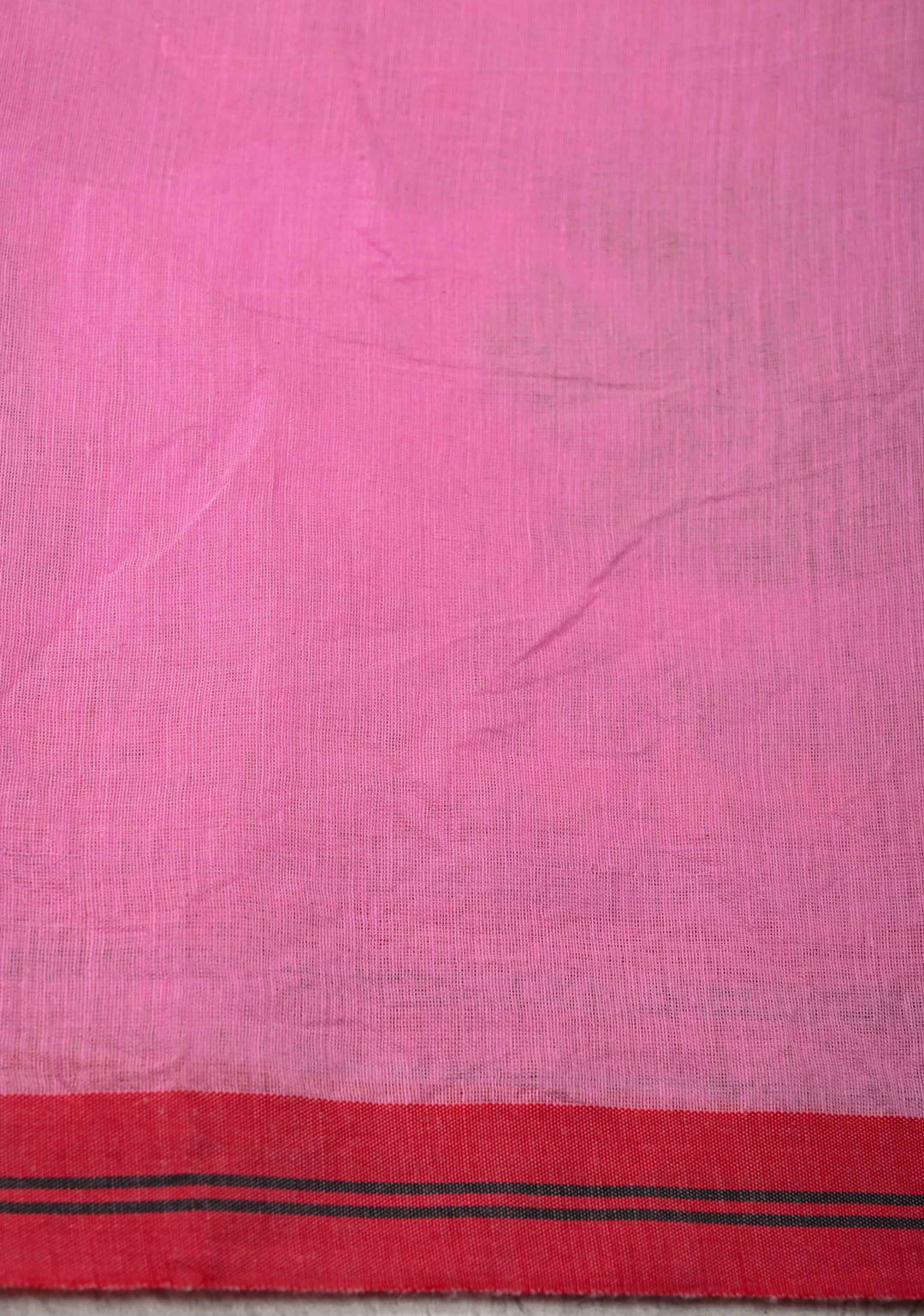 Rose Pink Bengal Cotton Muslin Saree with Jamdhani Style Butta,Border and long tassels