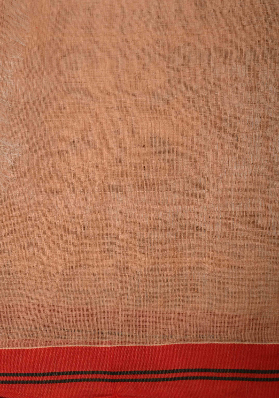 Light Brown Bengal Cotton Muslin Saree with Jamdhani Style Butta,Border and long tassels