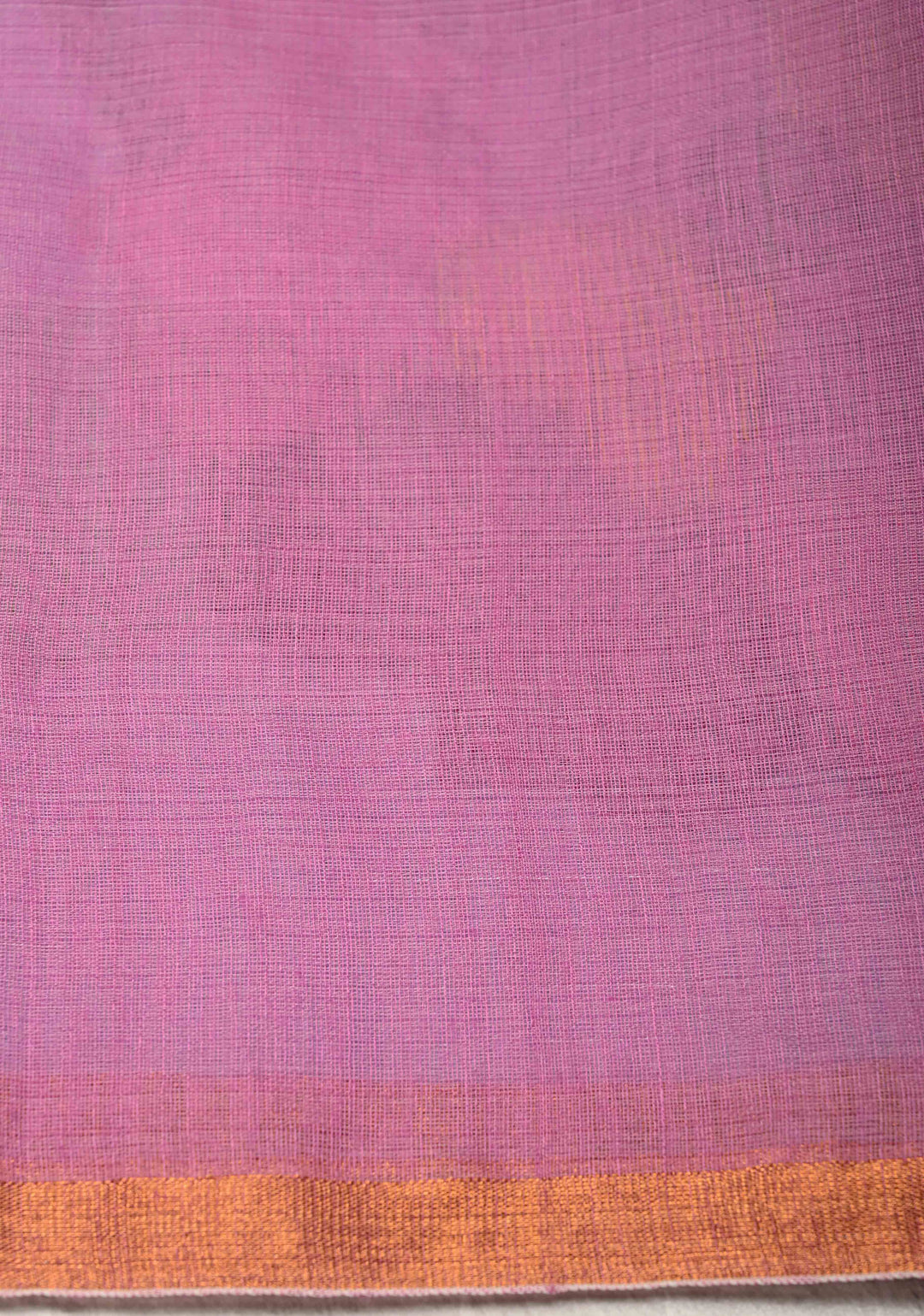 Periwinkle Mercerized Cotton Tissue Saree with Hand Jamdani Work and Minimal Tissue Border