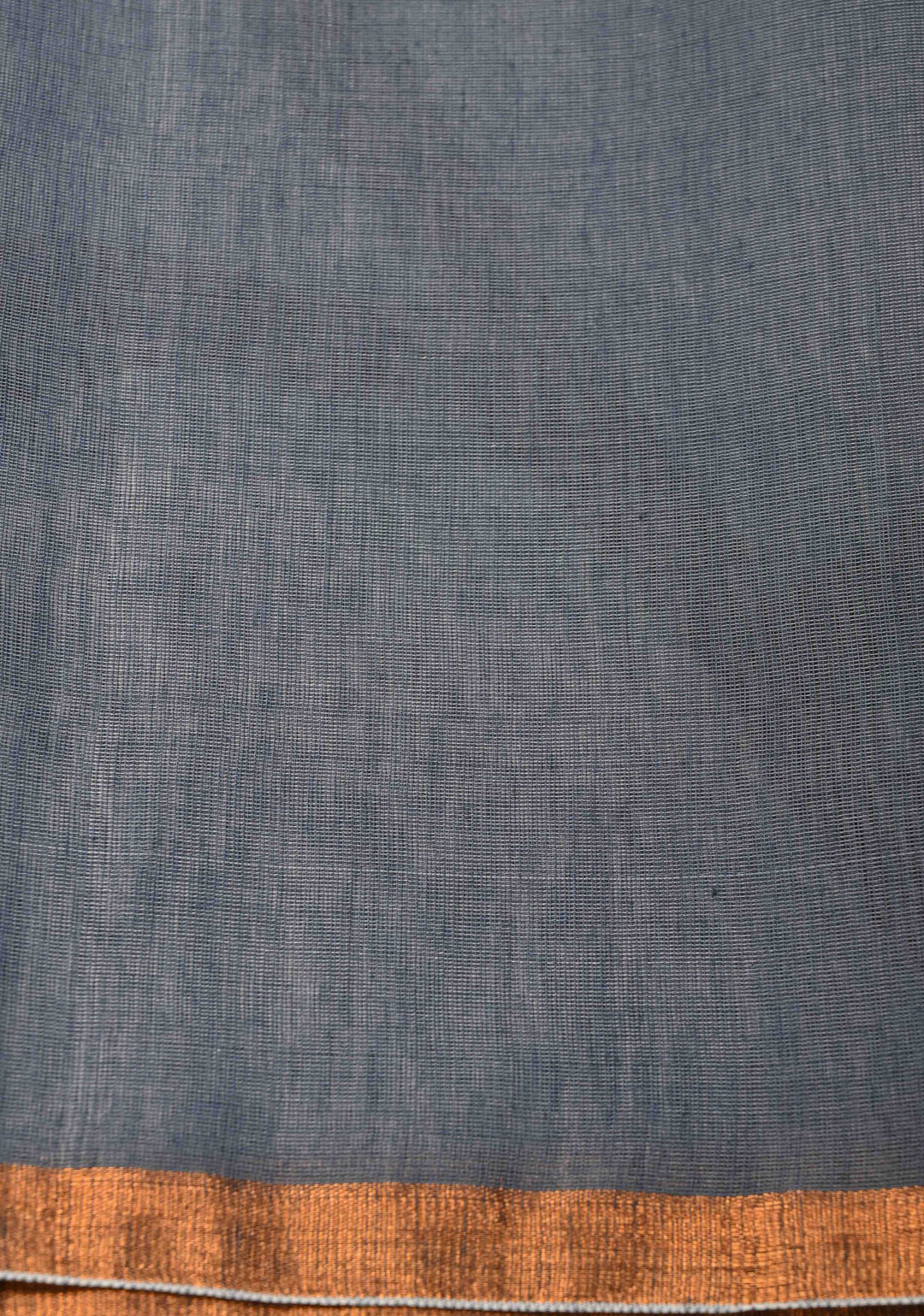 Heather Blue Mercedized Cotton Tissue Saree with hand Jamdhani Work and long tassels