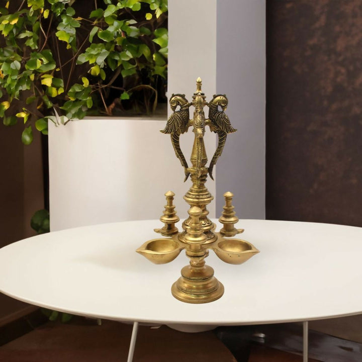 BRASS PEACOCK DIYA 12*7*7 | SHOBITAM
