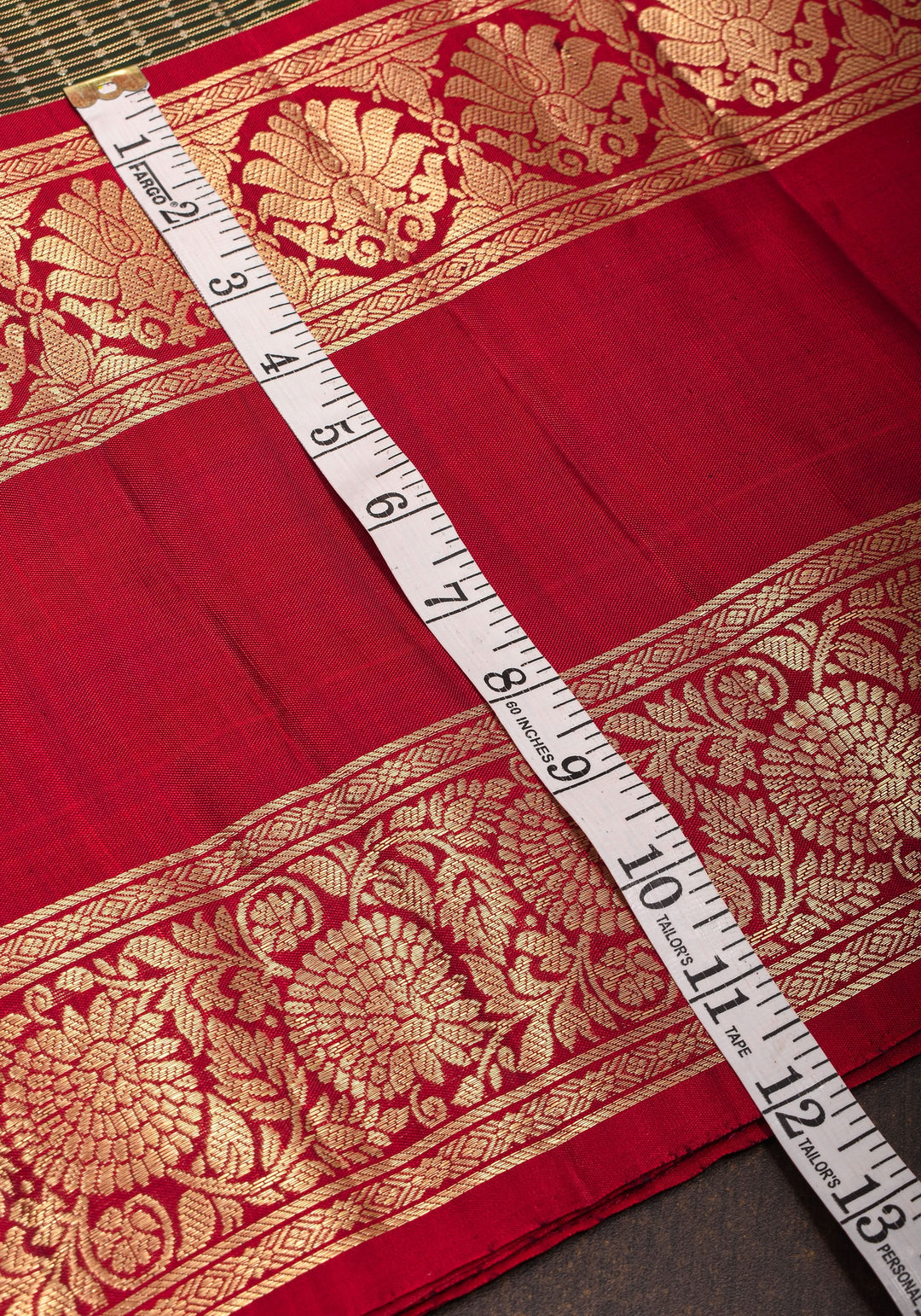 Exquisite Green Kanjivaram Pure Silk Saree with zari checks  and 11” spectacular borders  | SILK MARK CERTIFIED