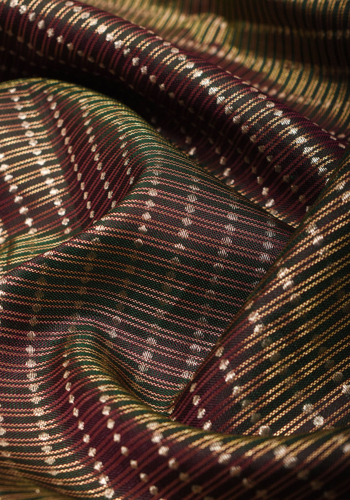 Exquisite Green Kanjivaram Pure Silk Saree with zari checks  and 11” spectacular borders  | SILK MARK CERTIFIED